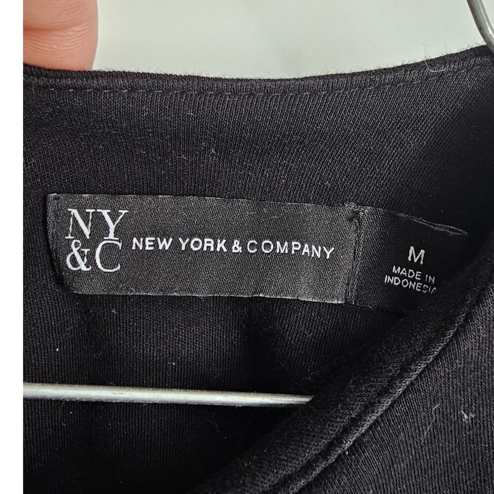 New York & Company Black Tunic Top Womens Size Medium M - Picture 3 of 7
